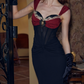 Robe de bal de princesse bustier à volants en satin long, robe de soirée C8117