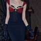 Robe de bal de princesse bustier à volants en satin long, robe de soirée C8117