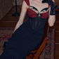 Robe de bal de princesse bustier à volants en satin long, robe de soirée C8117