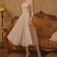 Romantic Spaghetti Straps Beige Prom Dress Lace A-Line Evening Dress C8675