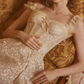 Romantic Spaghetti Straps Beige Prom Dress Lace A-Line Evening Dress C8675