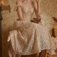 Romantic Spaghetti Straps Beige Prom Dress Lace A-Line Evening Dress C8675