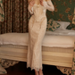 Robe de bal de princesse bustier à volants en satin long, robe de soirée C8117
