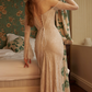 Robe de bal de princesse bustier à volants en satin long, robe de soirée C8117