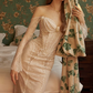 Robe de bal de princesse bustier à volants en satin long, robe de soirée C8117