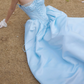 Classical Strapless Blue Prom Dress Lace-Up A-Line Evening Dress C8679