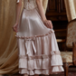 Adorable Spaghetti Straps Beading Pink Prom Dress Jacquard Bodice A-Line Evening Dress C8680