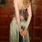 Robe de bal de princesse bustier à volants en satin long, robe de soirée C8117