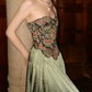 Robe de bal de princesse bustier à volants en satin long, robe de soirée C8117