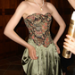 Robe de bal de princesse bustier à volants en satin long, robe de soirée C8117