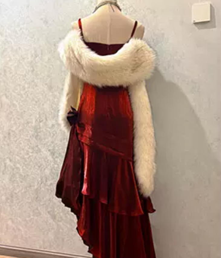 Robe de bal de princesse bustier à volants en satin long, robe de soirée C8117