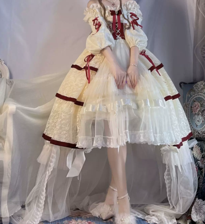 Charming Off-Shoulder Ivory Homecoming Dress Ruffles Bows Short Sleeve A-Line Birthday Dress C8689