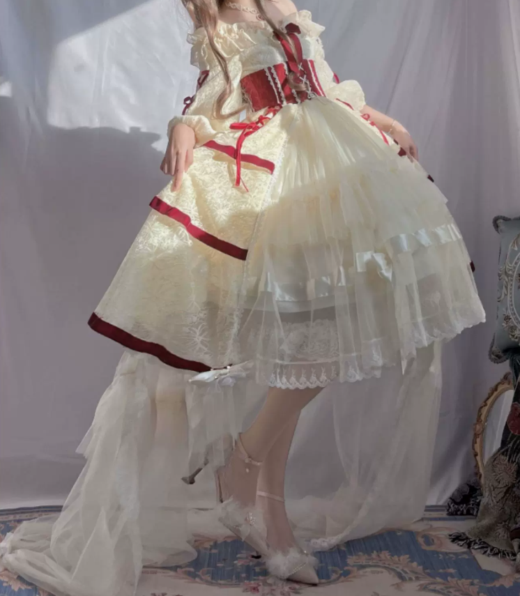 Charming Off-Shoulder Ivory Homecoming Dress Ruffles Bows Short Sleeve A-Line Birthday Dress C8689