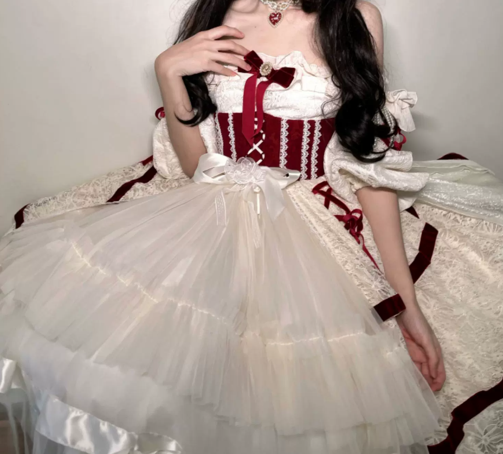 Charming Off-Shoulder Ivory Homecoming Dress Ruffles Bows Short Sleeve A-Line Birthday Dress C8689