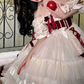 Charming Off-Shoulder Ivory Homecoming Dress Ruffles Bows Short Sleeve A-Line Birthday Dress C8689