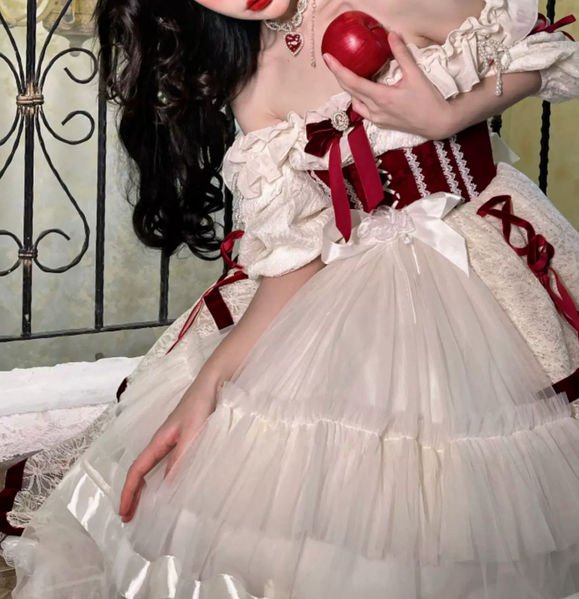 Charming Off-Shoulder Ivory Homecoming Dress Ruffles Bows Short Sleeve A-Line Birthday Dress C8689