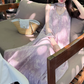 Chic V Neck Purple Prom Dress With Scarf Floral A-Line Evening Dress C8692