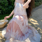 Robe de bal de princesse bustier à volants en satin long, robe de soirée C8117