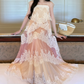 Robe de bal de princesse bustier à volants en satin long, robe de soirée C8117