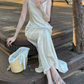 Lustrous Ruched Collar Prom Dress Ivory Jaquard Sheath Evening Dress C8696