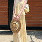 Elegant Spaghetti Straps Ivory Prom Dress Lace Tiered A-Line Evening Dress C8697