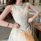 Graceful Jewel Neck White Prom Dress Embroidered A-Line Evening Dress C8698