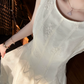 Graceful Jewel Neck White Prom Dress Embroidered A-Line Evening Dress C8698