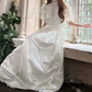 Lustrous Short Sleeve White Prom Dress Lace A-Line Evening Dress C8699