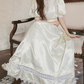 Lustrous Short Sleeve White Prom Dress Lace A-Line Evening Dress C8699