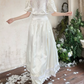 Lustrous Short Sleeve White Prom Dress Lace A-Line Evening Dress C8699