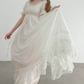Robe de bal de princesse bustier à volants en satin long, robe de soirée C8117