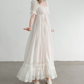 Robe de bal de princesse bustier à volants en satin long, robe de soirée C8117