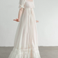 Robe de bal de princesse bustier à volants en satin long, robe de soirée C8117