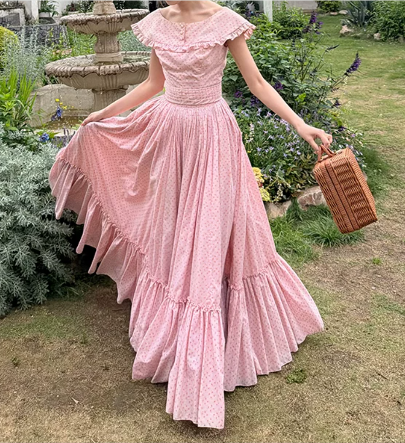 Robe de bal de princesse bustier à volants en satin long, robe de soirée C8117