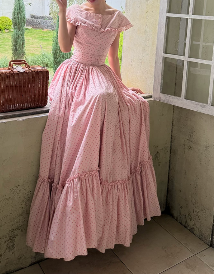 Robe de bal de princesse bustier à volants en satin long, robe de soirée C8117