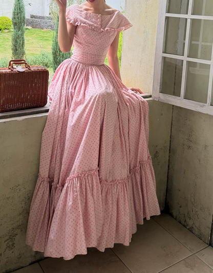 Robe de bal de princesse bustier à volants en satin long, robe de soirée C8117