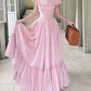 Robe de bal de princesse bustier à volants en satin long, robe de soirée C8117
