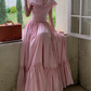 Robe de bal de princesse bustier à volants en satin long, robe de soirée C8117