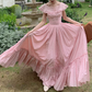 Robe de bal de princesse bustier à volants en satin long, robe de soirée C8117
