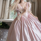 Robe de bal de princesse bustier à volants en satin long, robe de soirée C8117