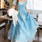 Robe de bal de princesse bustier à volants en satin long, robe de soirée C8117