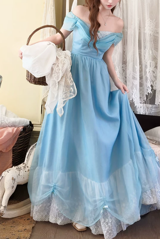 Robe de bal de princesse bustier à volants en satin long, robe de soirée C8117