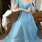 Robe de bal de princesse bustier à volants en satin long, robe de soirée C8117