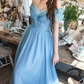 Robe de bal de princesse bustier à volants en satin long, robe de soirée C8117