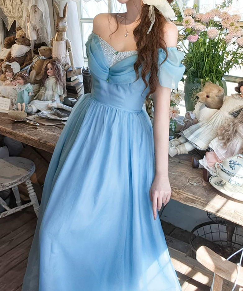 Robe de bal de princesse bustier à volants en satin long, robe de soirée C8117