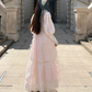 Robe de bal de princesse bustier à volants en satin long, robe de soirée C8117