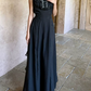 Robe de bal de princesse bustier à volants en satin long, robe de soirée C8117