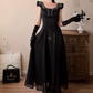 Robe de bal de princesse bustier à volants en satin long, robe de soirée C8117