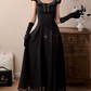 Robe de bal de princesse bustier à volants en satin long, robe de soirée C8117