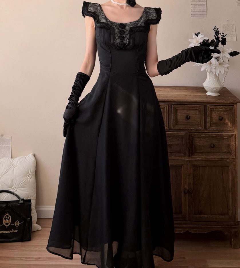 Robe de bal de princesse bustier à volants en satin long, robe de soirée C8117